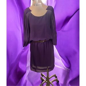 Coldwater Creek Purple Sheath Dress with Dolman Sleeves